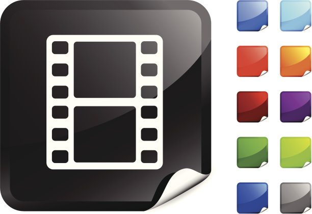 数字电影互联网版税免费矢量艺术贴纸图片下载