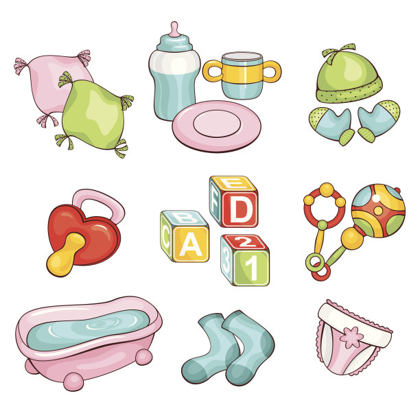 婴儿用品套装素材图片