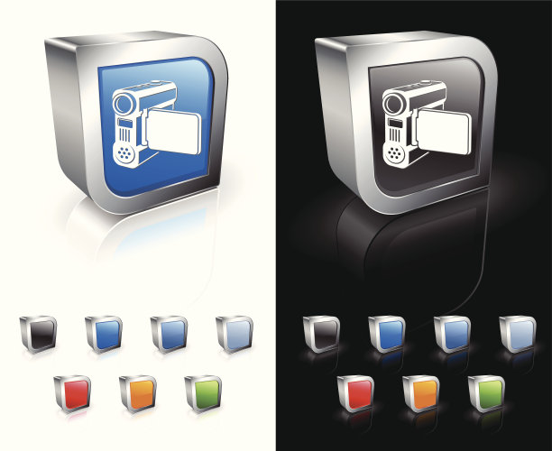 视频摄像机3D版权免费矢量艺术图片下载