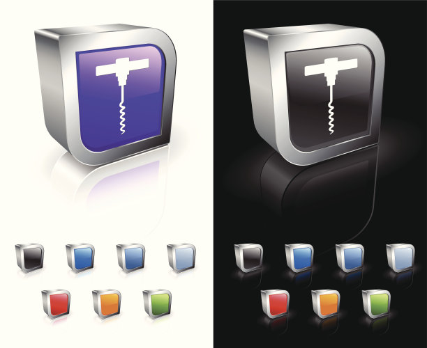 葡萄酒开瓶器3D版税免费矢量艺术图片下载