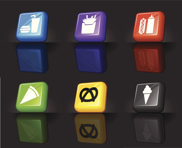 快餐互联网版税免费矢量图标集图片下载