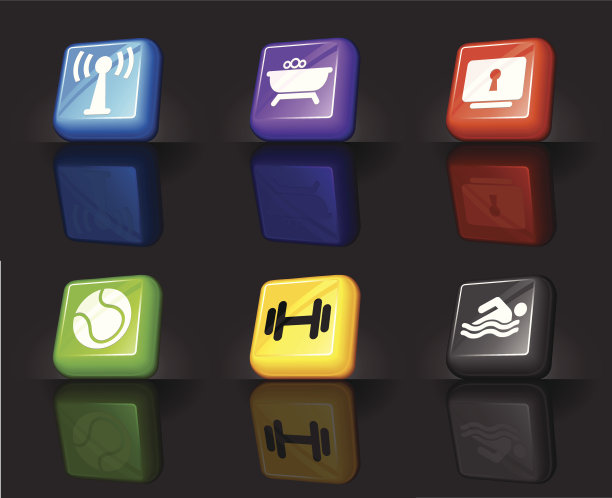 酒店设施互联网版税免费矢量图标集图片下载