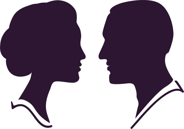 男性和女性矢量剪影图片下载