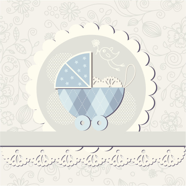 男婴降生通知卡图片下载