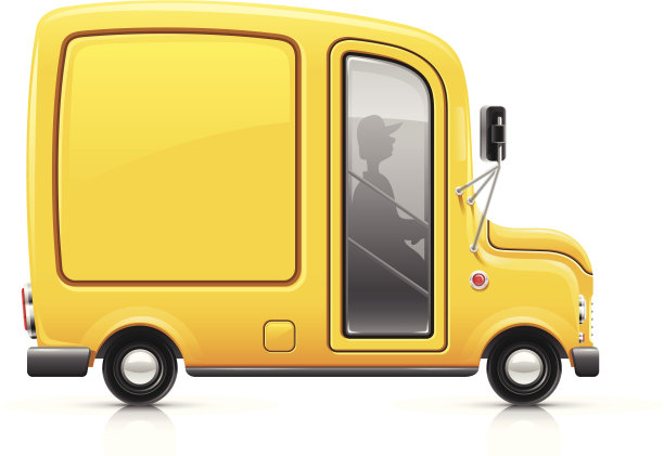 黄色的送货车图片下载