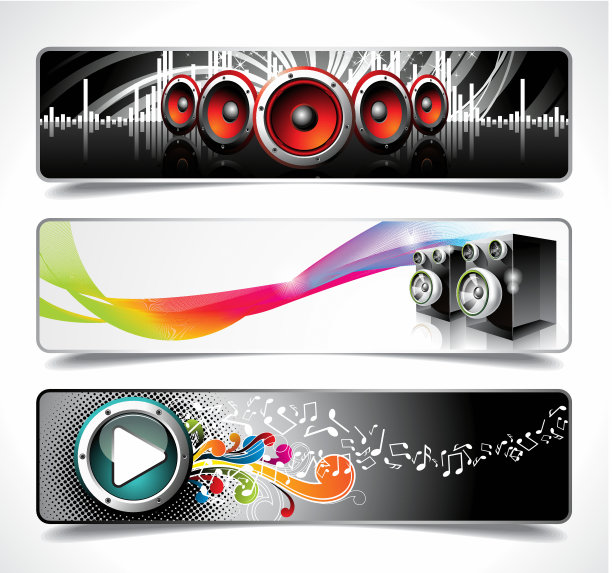 以音乐和派对为主题的横幅。图片下载