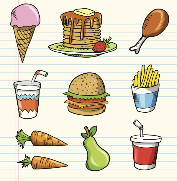 可爱的食品集图片下载