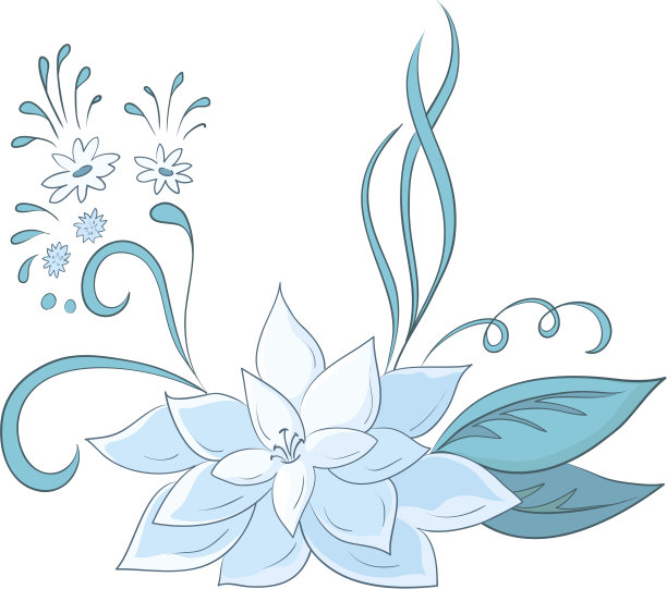 抽象的蓝花素材图片