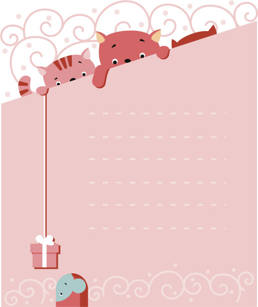 小猫和礼物图片下载