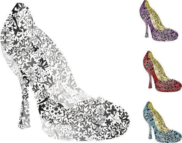 四个复古的鞋子图片下载