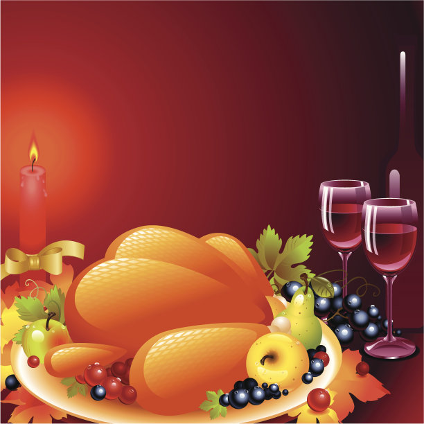 感恩节卡片。背景与土耳其图片下载