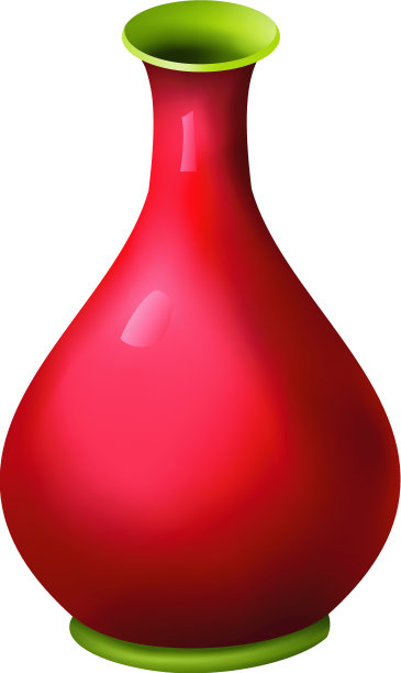 红色陶瓷花瓶图片下载