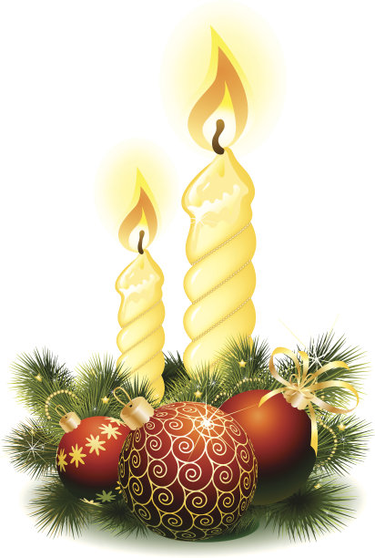 圣诞舞会和蜡烛。图片下载