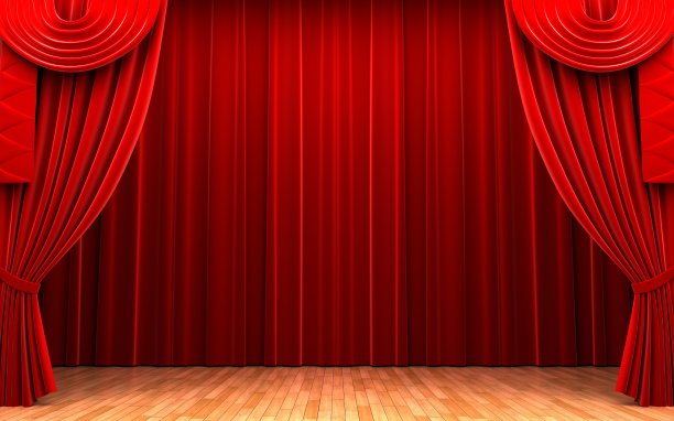 红丝绒幕布开场图片下载