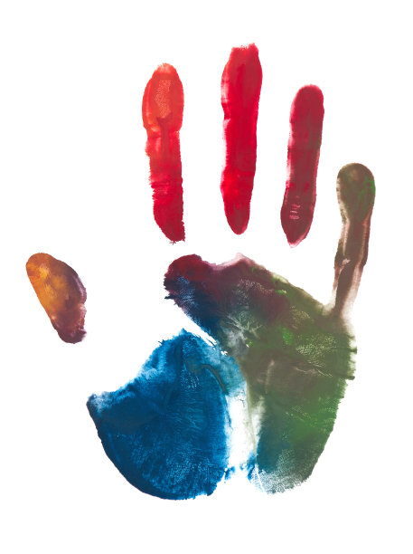 色彩斑斓的手印图片下载