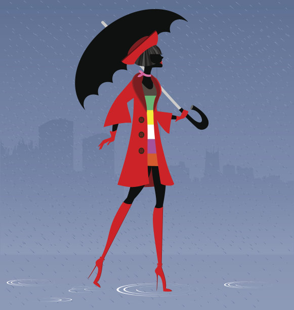 雨中的女孩图片下载