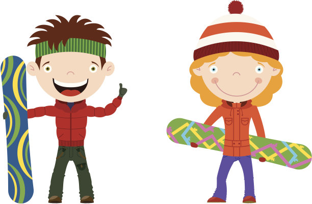 滑雪板的孩子图片下载