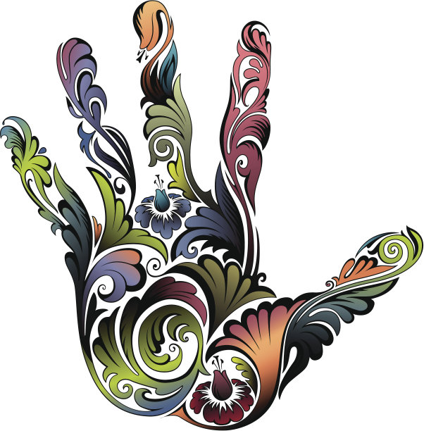 棕榈树形状的花朵装饰图片下载