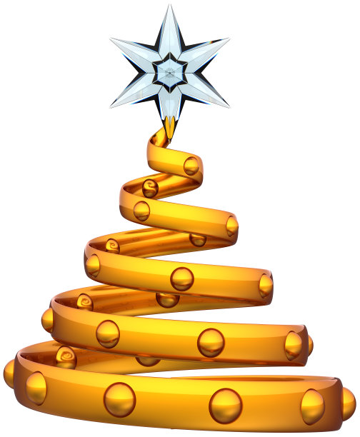 圣诞树抽象的金色新年象征图片下载