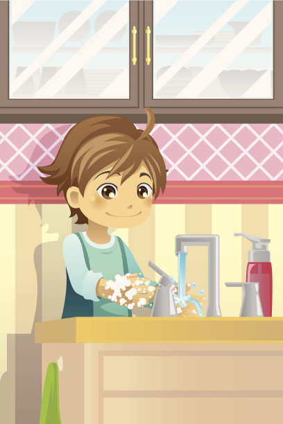 男孩洗手图片下载