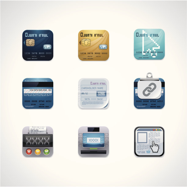 信用卡方块图标设置图片下载