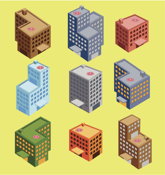 等距的建筑图片下载