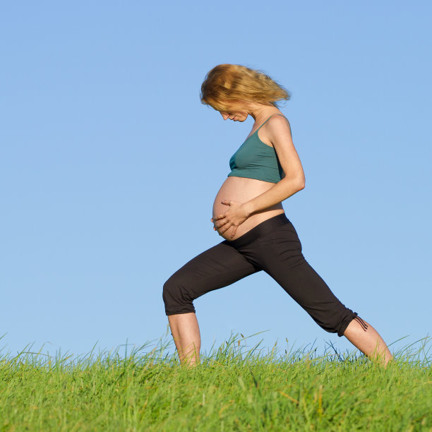 草地上的孕妇图片下载