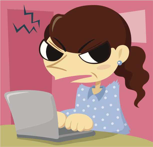 愤怒的中年妇女拿着笔记本电脑图片下载