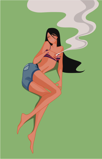 吸烟的女孩图片下载