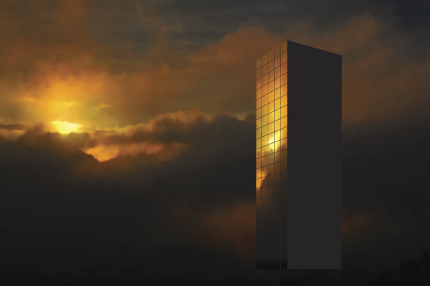 日出的摩天大楼图片下载