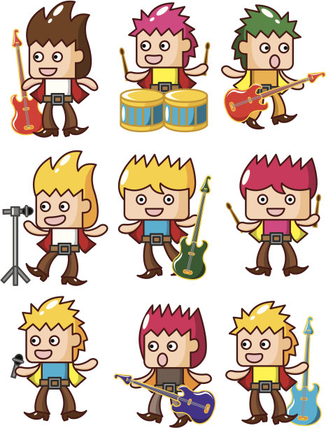 卡通摇滚乐队图片下载