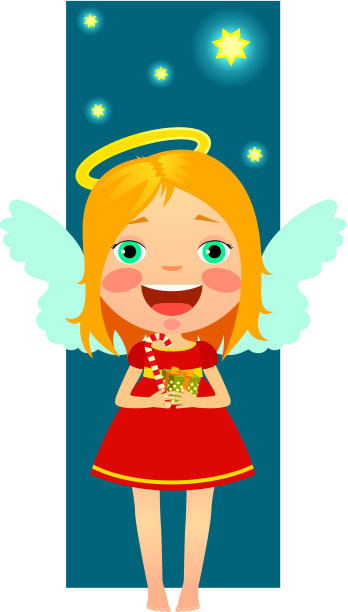 带礼物的天使圣诞图片下载