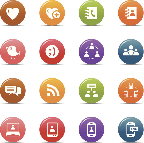 彩色的点-社交媒体图标图片下载