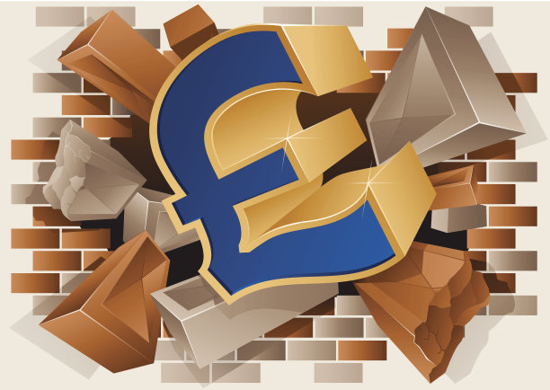 重击符号穿过砖墙爆炸图片下载