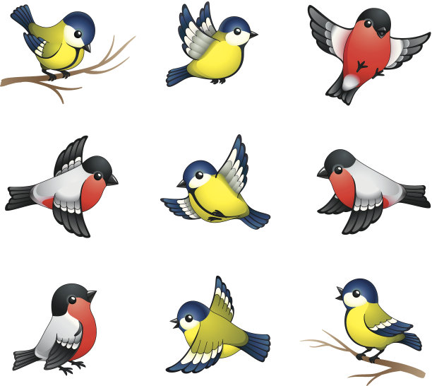 山雀和红腹灰雀图片下载