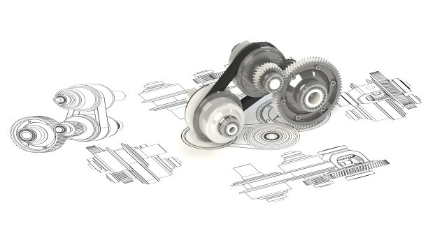 连接齿轮隔离在白色图片下载