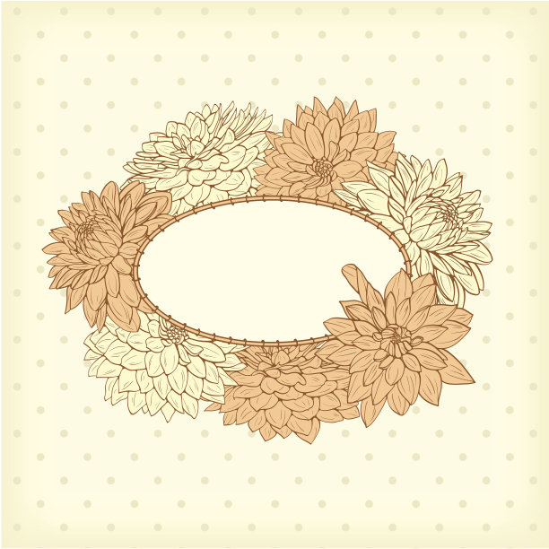 复古风格的花卉框架图片下载