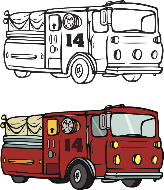 救火车彩色书图片下载