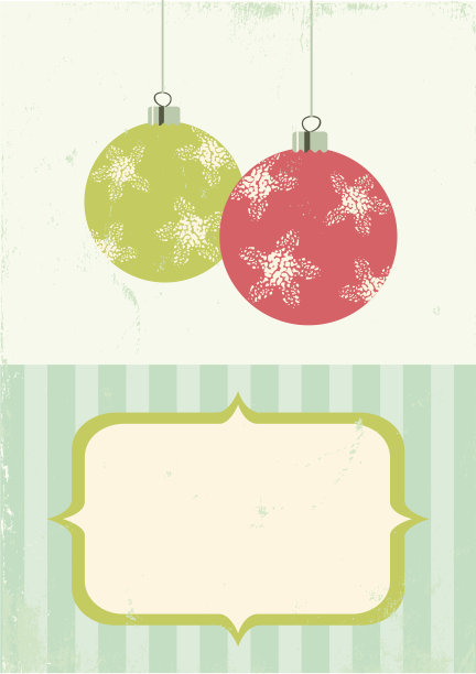 圣诞球的复古插图图片下载
