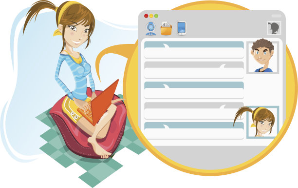 网上社交媒体女孩聊天图片下载