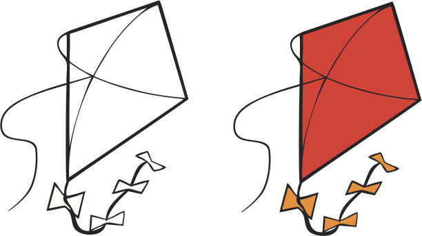 风筝彩色书素材图片