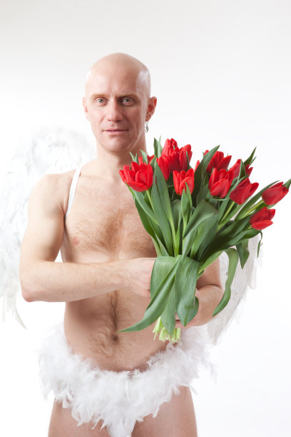 丘比特与郁金香图片下载