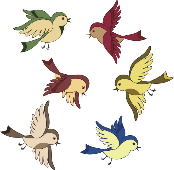 一套飞鸟卡通图片下载