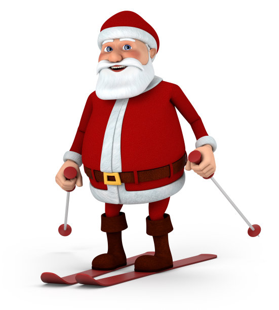 圣诞老人滑雪图片下载
