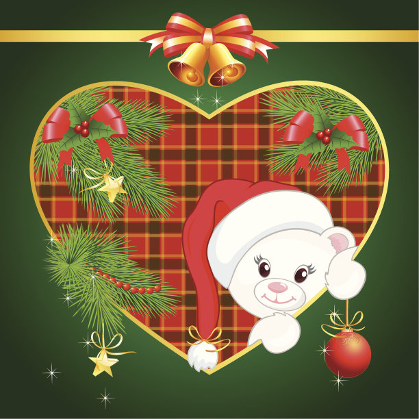 有北极熊的圣诞卡图片下载