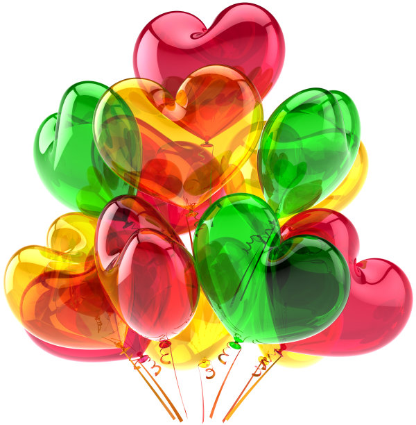 生日派对用气球装饰成心形图片下载