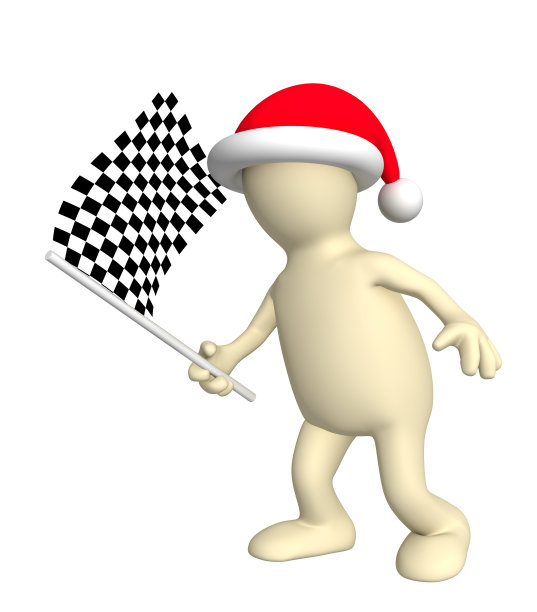 3d木偶与格子旗图片下载