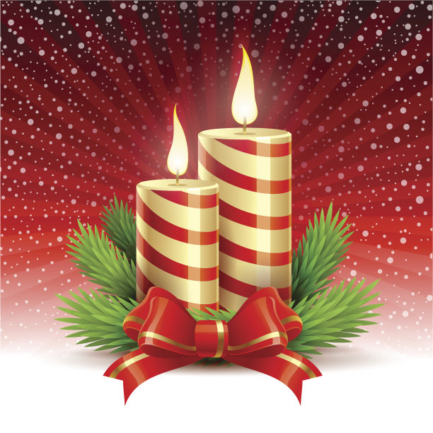 两个圣诞蜡烛图片下载