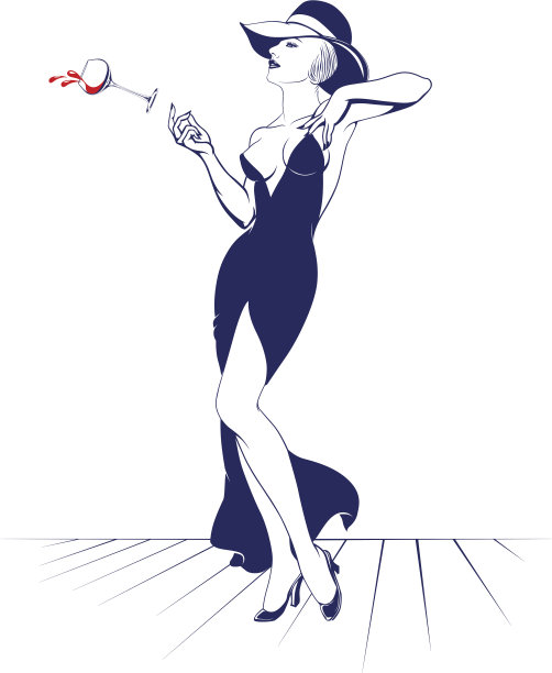 年轻漂亮的女人喝鸡尾酒图片下载