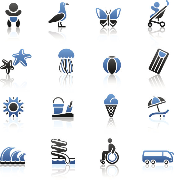 旅游，娱乐和度假，图标集。图片下载